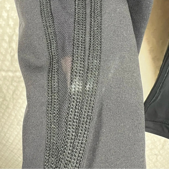 Lululemon Black High Rise Wunder Under Crop Mesh‎ Leggings - Picture 4 of 6